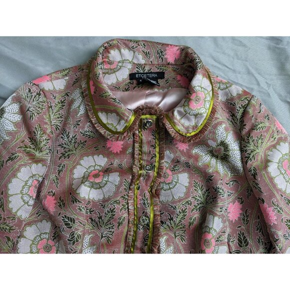Etcetera Blazer Pink Floral Victorian Baroque Bohemian Jacket Womens Size 4 - Picture 12 of 16